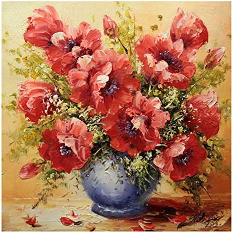 Artoree DIY 5D Diamond Painting by Number Kit for Adult, Full Drill Diamond Embroidery Dotz Kit Home Wall Decor-16x16" Red