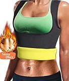 LODAY Women Neoprene Sauna Sweat Waist Trainer Vest for Weight Loss Gym Workout Body Shaper Tank Top Shirt