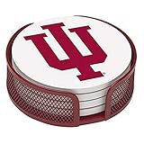 Thirstystone VINU2-HA22 Stoneware Drink Coaster Set with Holder, Indiana University