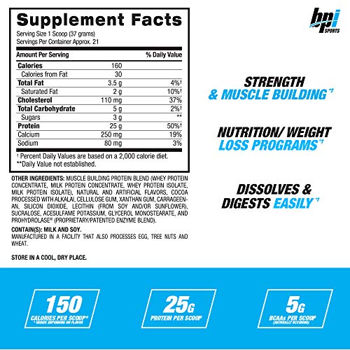 BPI Sports Whey HD Ultra Premium Protein Powder, Chocolate Cookie, 1.8 Pound - Thumbnail 2