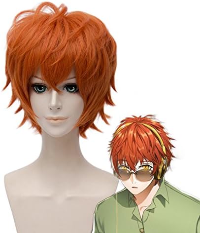 MSHUI Orange Short Anime Costume Anti Alice Hair Cosplay Wig