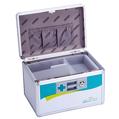 AZDENT Portable Medicine 10×6.6×6.6 inch First Aid Medicine Box with Lock Buy Online