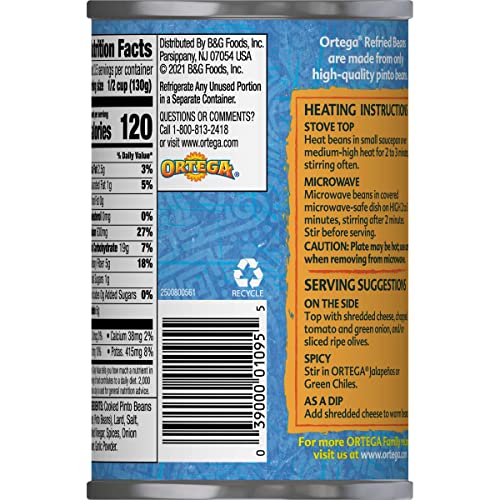 Ortega Refried Beans, Traditional, 16 Ounce (Pack of 12) Pricepulse