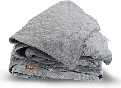rocabi Weighted Blanket 20 lbs & Queen Size Stitched Cover Set | Best Heavy Weighted Comforter for Adult Relaxation & Sleep | Glass Beads Fill | 60"x80"