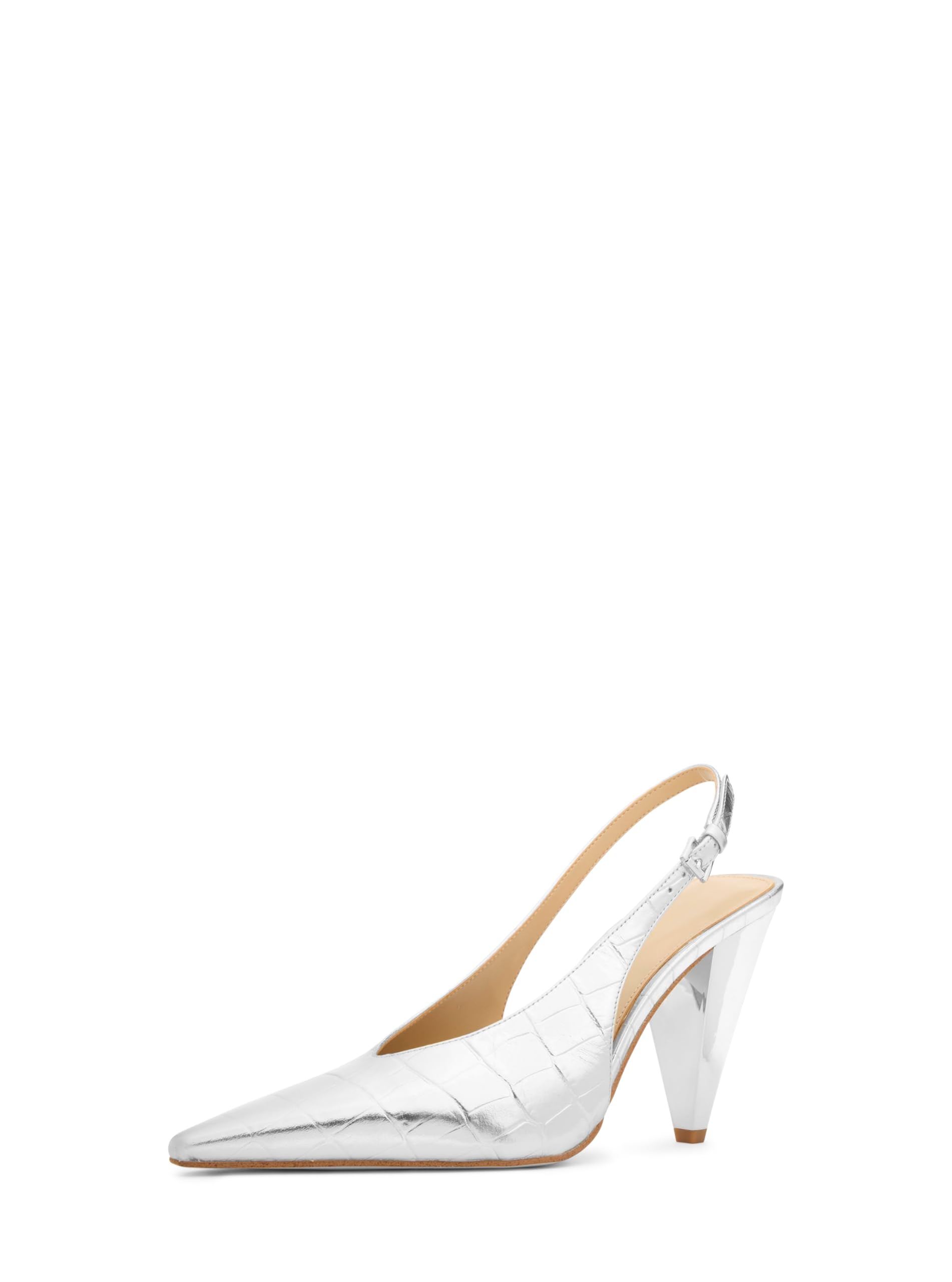 Michael Kors Women’s Electra Sling Pump, Silver, 9