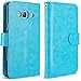 J3 Case, Express Prime Case, Amp Prime Case, LK Luxury PU Leather Wallet Case Flip Cover with Card Slots & Stand For Samsung Galaxy J3 / Express Prime / Amp Prime, SKY BLUE