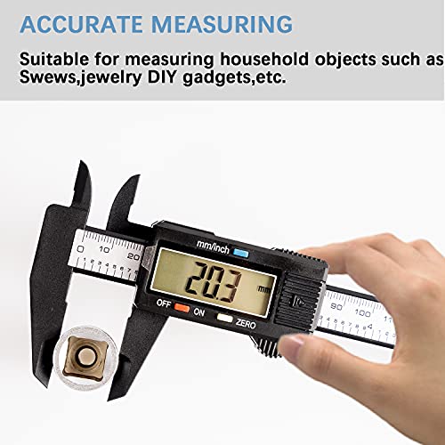Digital Caliper 6 Inch Carbon Fibre Calipers Measuring Tool Electronic
