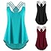 Wintialy Women Bandages Sleeveless Vest Top High Low Tank Top Notes Strappy Tank Tops Green