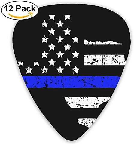 Texas Flag Thin Blue Line Flag Guitar Picks 351 Shape Classic Picks 12-Pack Celluloid Paddles Plectrums 0.46mm/ 0.71mm/ 0.96mm