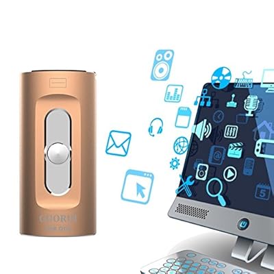 USB Flash Drive 128GB for iPhone/Android/PC Series, 3 in 1 iPad Memory Stick with 3.0 USB Port, Jump Drve External Storage for iOS Transferring Data at Fast Speed (Gold)
