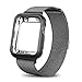WEFU for Apple Watch Band with Case 38mm 42mm, Stainless Steel Mesh Milanese Loop with Adjustable Magnetic Closure Replacement Wristband iWatch Band for Apple Watch Series 3 2 1 (Space Gray, 42mm)