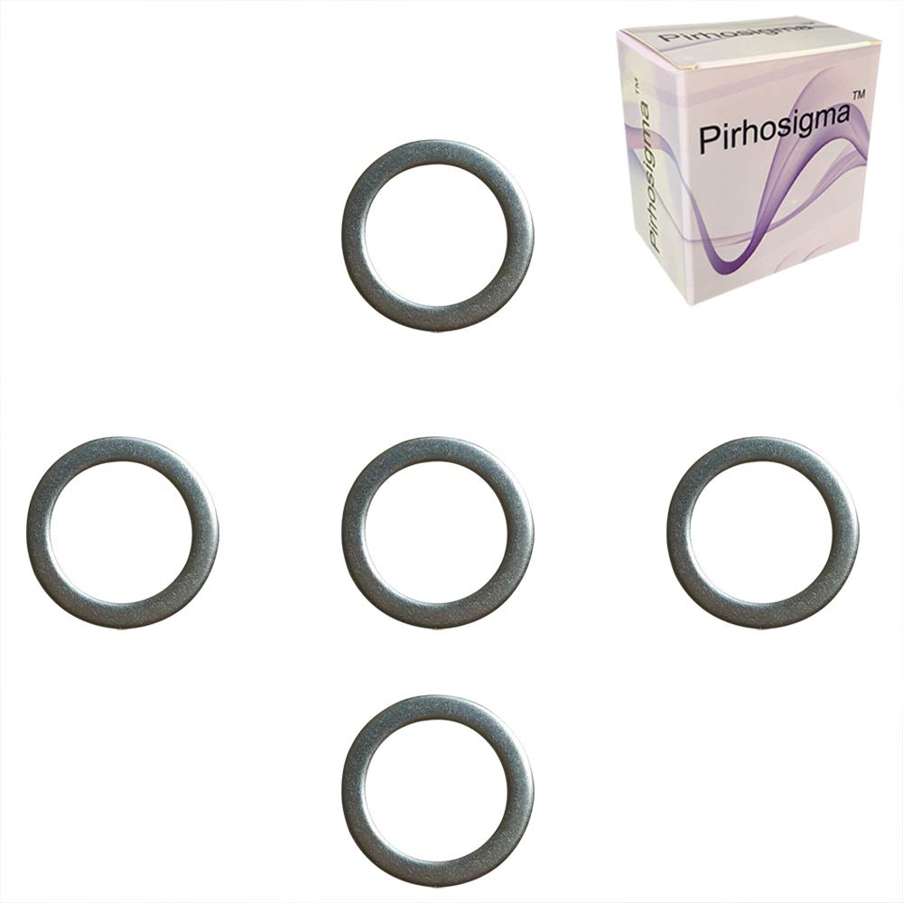 Pirhosigma 5 x Pedal Washers 20mm x 15mm w/ 1mm Thickness Stainless Steel Replacement Silver for Mountain Bike Road Bike