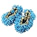 King's Deal- Tm 4pcs (2 Pairs) Dust Floor Cleaning Slippers Shoes Mop House Clean Shoe Cover Multifunction (2 Pairs Blue)
