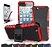 CINEYO(TM) Apple iPhone SE Case / iPhone 5/5S Case heavy Duty Rugged Dual Layer Case with kickstand (Apple iPhone SE Case / Iphone 5/5S Black) (Red)
