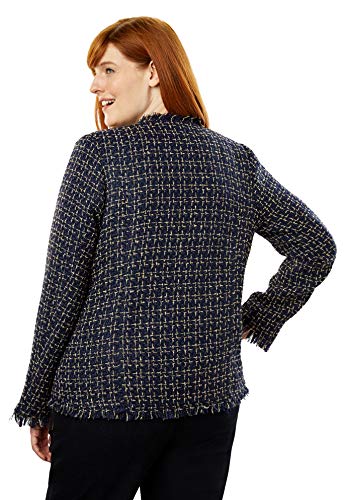 Jessica London Women's Plus Size Sparkle Tweed Jacket - Navy Gold Tweed, 20 W