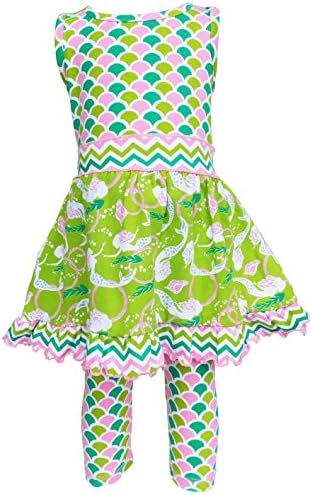 AnnLoren Girls SZ 7/8 Boutique Summer Mermaids Dress and Capri Clothing Outfit