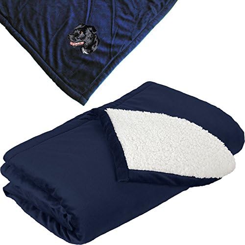 Cherrybrook Dog Breed Embroidered Mountain Lodge Reversible Blanket - Navy - Staffordshire Bull Terrier