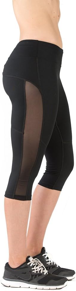 FABB ACTIVEWEAR Workout Capris with Mesh - Compression Leggings