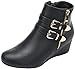 Dream Pairs New Women's GHILE Fashion Double Buckle Side Zipper Platform Wedge Heel Shoes Booties