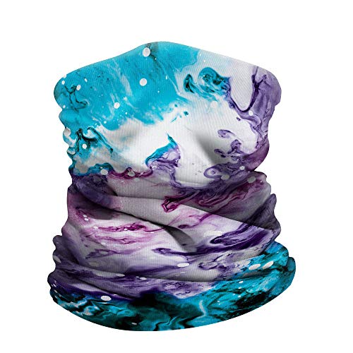 WIRESTER Bandana Mask, Headwear, Scarf for Running, Cycling, Fishing, UV Protection - Purple Mixed Oil Paint, Medium