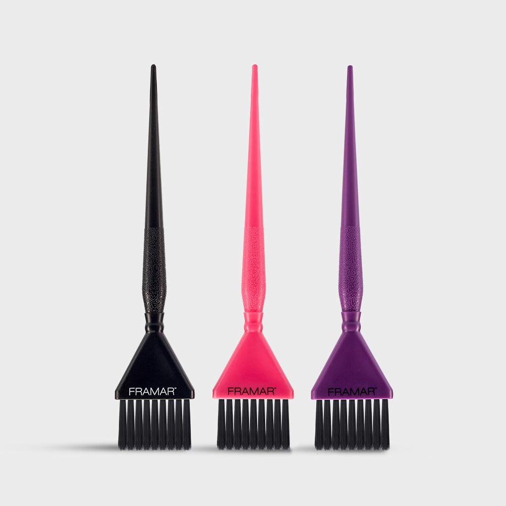 Framar Triple Threat Set Hair Color Brush Set - Hair Coloring Brush, Hair Dye Brush - 3 Pack : Beauty