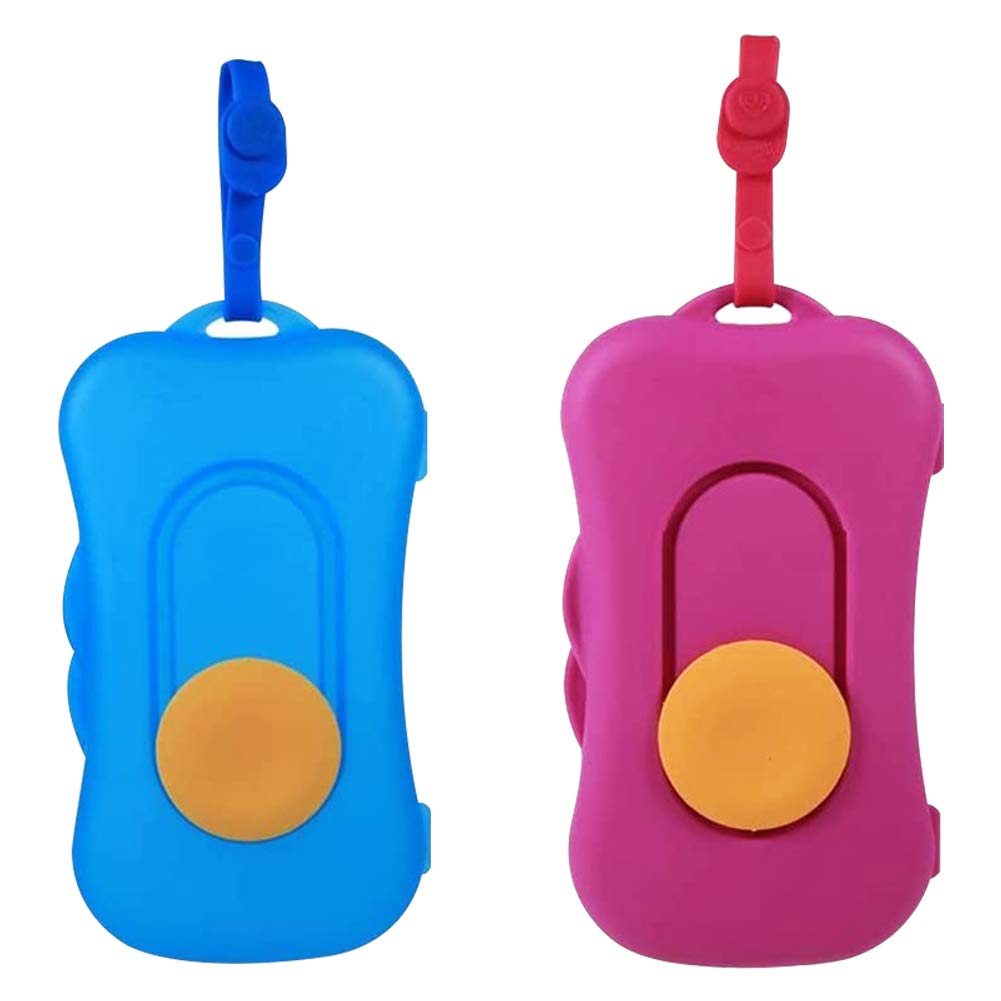 2Pcs Wet Wipes Box, Outdoor Portable Wet Tissue Dispenser Case, Travel Portable Wet Tissue Case, for Home Office and Outdoor Travel (Blue; Rose)