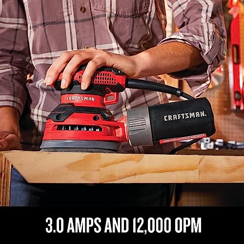 CRAFTSMAN Orbital Sander, 5 inch, 12,000 OPM, 3 Amp, Corded (CMEW231