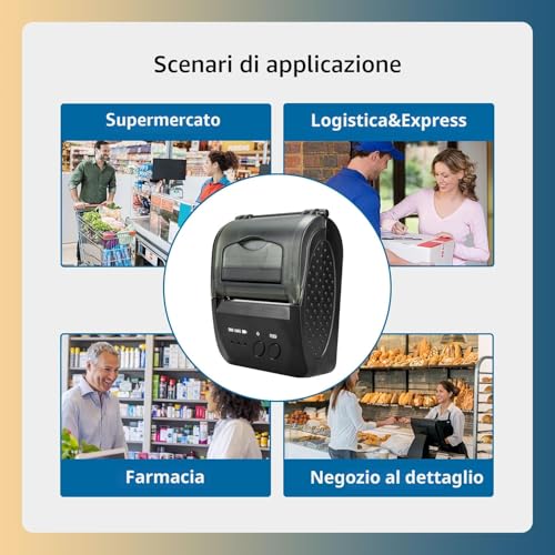 NetumScan Wireless Bluetooth Thermal Receipt Printer, 2 Inch 58mm Mini USB POS Retail Restaurant Printer Compatible with Android/iOS/PC/Windows NS1809DD