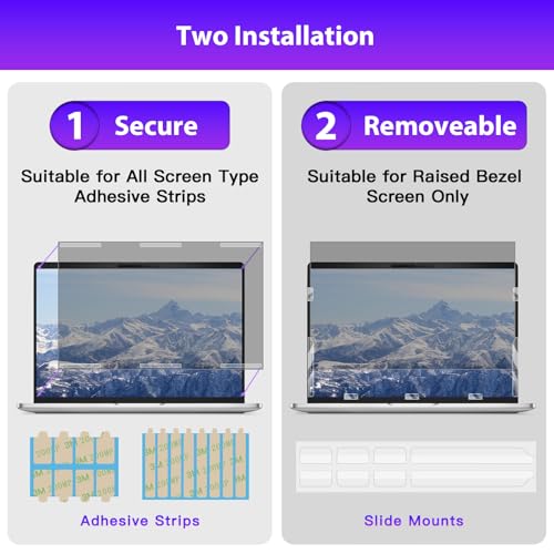 STARY Laptop Privacy Screen 14 Inch Removable, 16:10 Aspect Ratio Anti Spy Blue Light Glare Laptop Privacy Shield for Dell/Hp/Acer/Lenovo/ThinkPad/Samsung/Asus/Sony