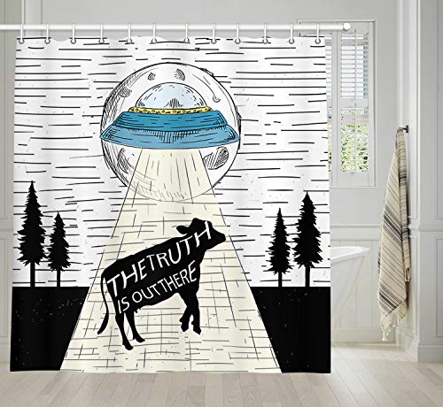 Cow with UFO Bath Curtain - Image 3