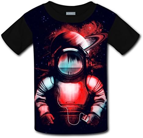 Music in Space T-Shirt Unisex Kids Original Design Short Sleeve Tee T-Shirts