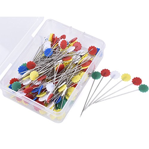 500 Pcs Flat Button &Flower Head Pins,Straight Pins, Quilting Pins with Cases