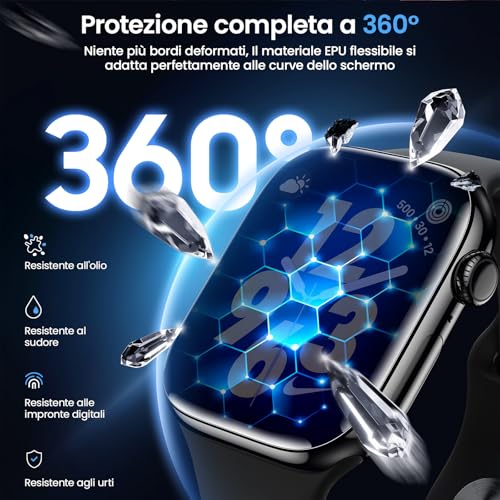 UniqueMe for Apple Watch Series 11/10 46 mm Screen Protector – 4 Pieces EPU Film, Full Coverage, Bubble Free, HD Transparent, Self Healing Screen Protector for iWatch 46 mm
