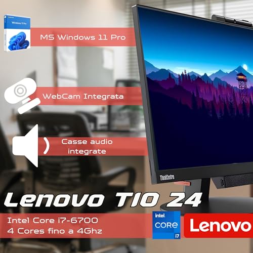 Lenovo All-in-One ThinkCentre TIO24 24″ Full HD | Intel Core i7 up to 3.60 GHz | 16 GB | 512 GB SSD | Webcam Win 11 Pro 36 Months Warranty (Refurbished)