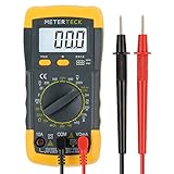 Meterteck Digital Multimeter (DMM) - Voltmeter, Ohmmeter, Ammeter - 1 Year Guarantee - 2 Test Leads