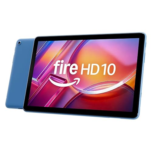 Amazon Fire HD 10 tablet (newest gen), built for relaxation, 10.1" vibrant Full HD screen, octa-core processor, 3 GB RAM, up to 13-h battery life, (2023 release), 32 GB, Blue, without adverts