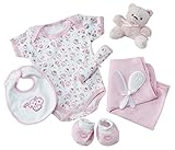 Big Oshi Baby Essentials Gift Basket 9-Piece Layette Set Infant up to 0-6 Months - Pink