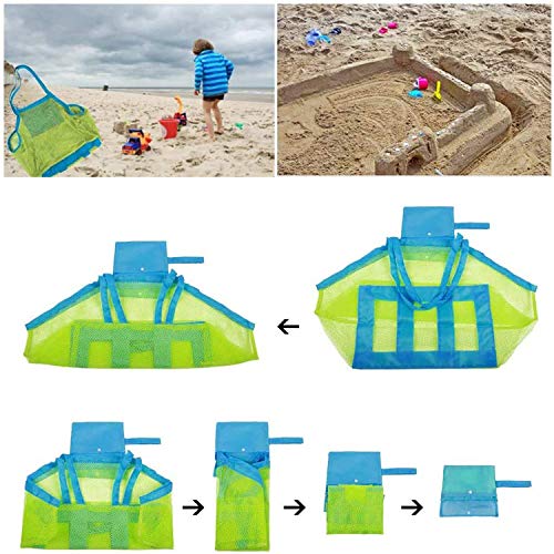 beach sand toy bag Extra Large Mesh Beach Bags 2 Pack Sand Toys Tote