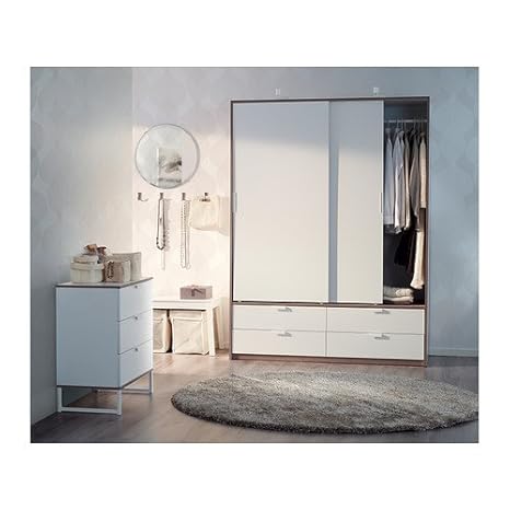Ikea Trysil Chest Of 3 Drawers White Light Grey 75x77 Cm