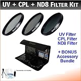 UltraPro 37mm Digital High-Resolution ND8 Filter Kit For The Panasonic PV-GS120, PV-GS150, PV-GS180, PV-GS250, PV-GS320, PV-GS400, PV-GS500, PV-GS70, PV-GS80, PV-GS83, PV-GS85 Mini Dv Camcorders. Includes Multi-Coated 3 PC ND8 Filter Kit (UV, CPL, ND8), Deluxe Filter Carry Case, + BONUS UltraPro Bundle: Cleaning Kit, LCD Screen Protector, Mini Tripod