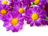 (24) Silk Violet Gerbera Daisy Flower Heads , Gerber Daisies - 1.75