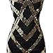 eforpretty Women's 1920s V Neck Sequined Beaded Embellishment Gatsby Flapper Dress