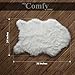 My Comfy Zone Sheepskin Faux Fur Chair Cover/Rug /Seat Pad/Area Rugs for Bedroom Sofa Floor Vanity Nursery Decor Ivory and White 2ft x 3ft (White)