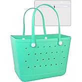 Uwyriwooq Beach Tote Bag for Women, Rubber Beach Bag Waterproof Sandproof, Extra Large EVA Tote Bag Boat Bag