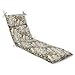 Pillow Perfect Paisley Indoor/Outdoor Split Back Chaise Lounge Cushion with Ties, Plush Fiber Fill, Weather, and Fade Resistant, 72.5