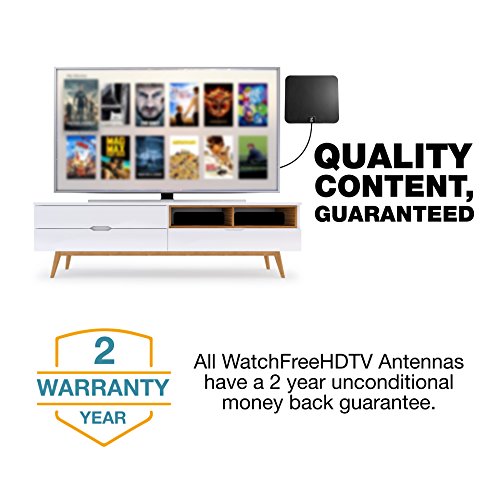 HDTV-Antenna-by-WatchFree-HDTV-Amplified-High-Definition-TV-Antenna-50-Mile-Range-w-In-Line-Signal-Amplifier-for-Best-Reception-11ft-Coax-Cable-Wall-Mountable-w-Included-Optional-Table-Stand