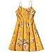 DressLily Summer Floral/Striped/Check/Ribbed Ruffle Hem/Tied/Warp Sleeveless Cami Mini Dress