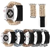 E-Top Parts Parachute Cord Outdoor Sports Camping Activity Watch Band Strap for Apple Watch Series 4 Series 3 Series 2 Series 1 38MM 42MM Women Men Bracelet