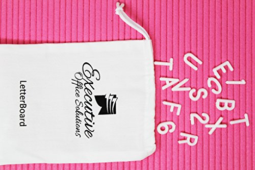 12 x 16 Changeable Letter Board - Hot Pink Felt With Solid Oak Frame, Wall Mount, Canvas Bag, and 290 Characters - by Executive Office Solutions