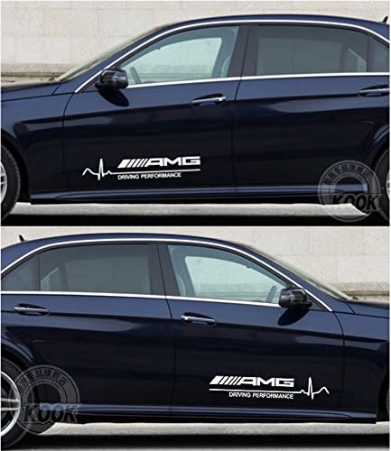 1 Pair Etie 60x10cm Reflective Material Car Styling AMG Waist Line Auto Door Hood Decal Vinyl Sticker for BENZ DIY Exterior Emblem Accessories